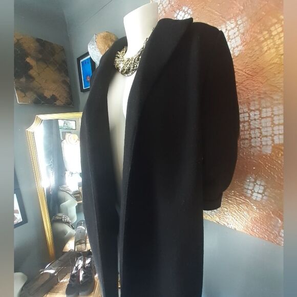 Zara Elegant Black Women's Minimalist Coat - Picture 11 of 14